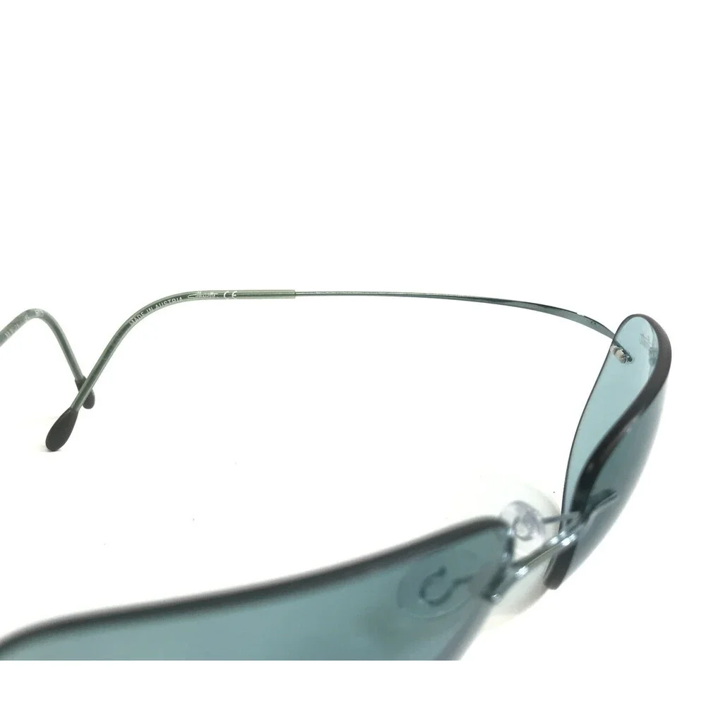 Silhouette Sunglasses M8571 /45 6075 Blue Rimless Frames with Light Blue Lenses